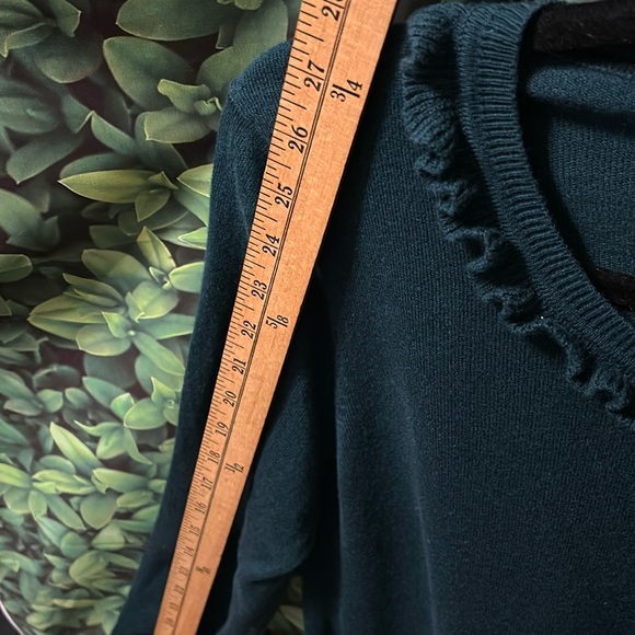 BODEN Ruffle Evergreen Woolblend Lightweight Sweater SzXL GUC - Picture 10 of 14